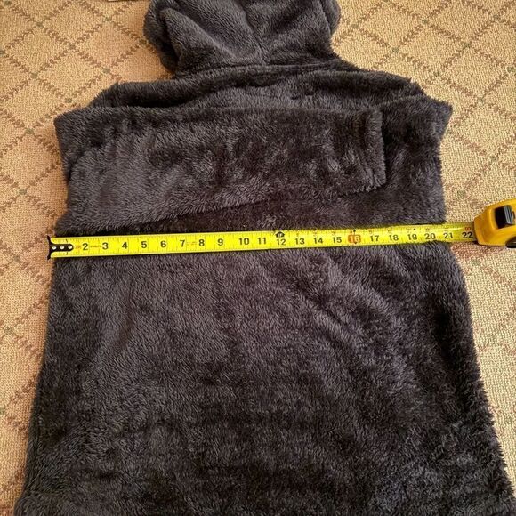 Blue 84 Fairfield Stags gray hooded teddy bear fleece 1/4 zip pullover L - Picture 5 of 10